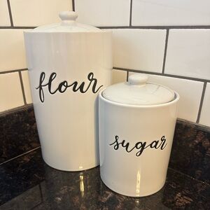 Threshold ceramic flour and sugar containers